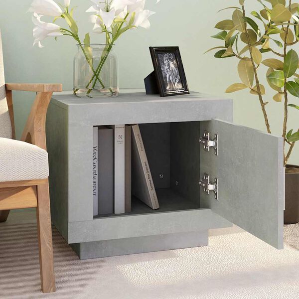 vidaXL kafijas galdiņ&scaron;, betona pelēks, 51x50x45 cm, inženierijas koks