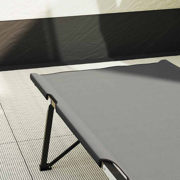 vidaXL Salokāma kempinga gulta 2 pcs Pelēka 206 x 76 x 74 cm