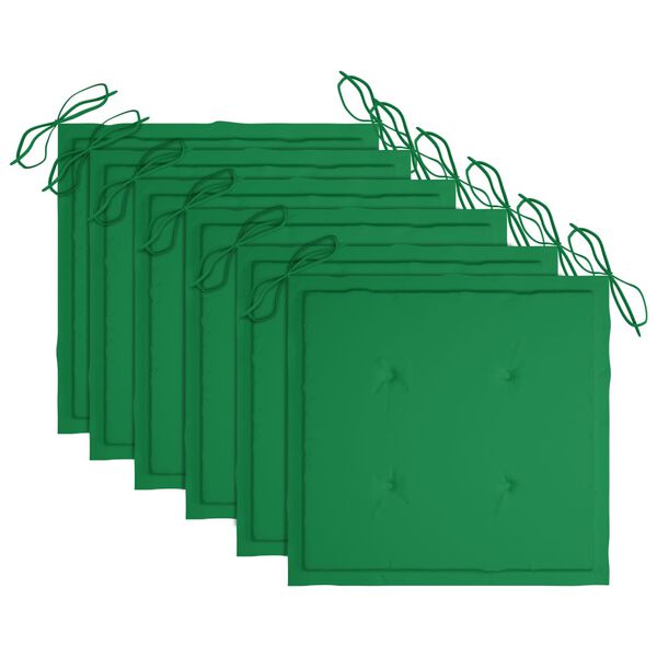 vidaXL saliekami āra krēsli ar matračiem, 6 gab., akācijas masīvkoks