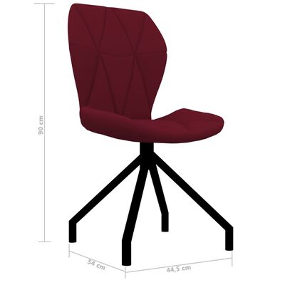 vidaXL virtuves krēsli, 4 gab., vīnsarkana mākslīgā āda