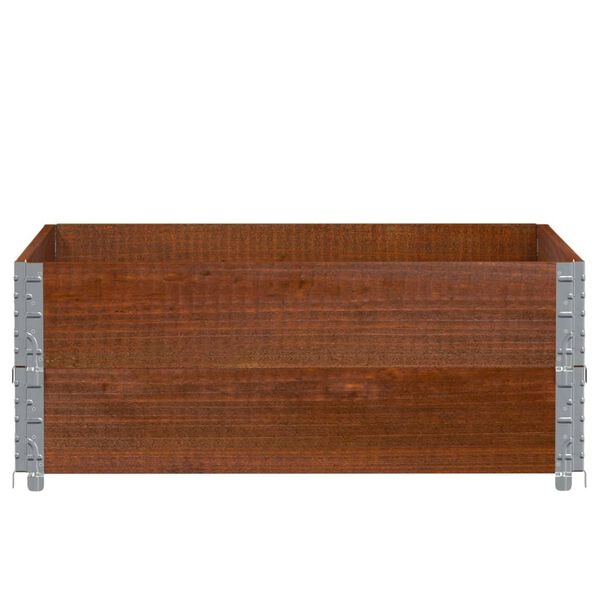 vidaXL dārza puķu kaste, brūns, 100x100 cm, priedes masīvkoks