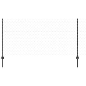 vidaXL Se&scaron;stūra žogs ar stabu 10 x 1,2 m PVC pārklāts tērauds Pelēka