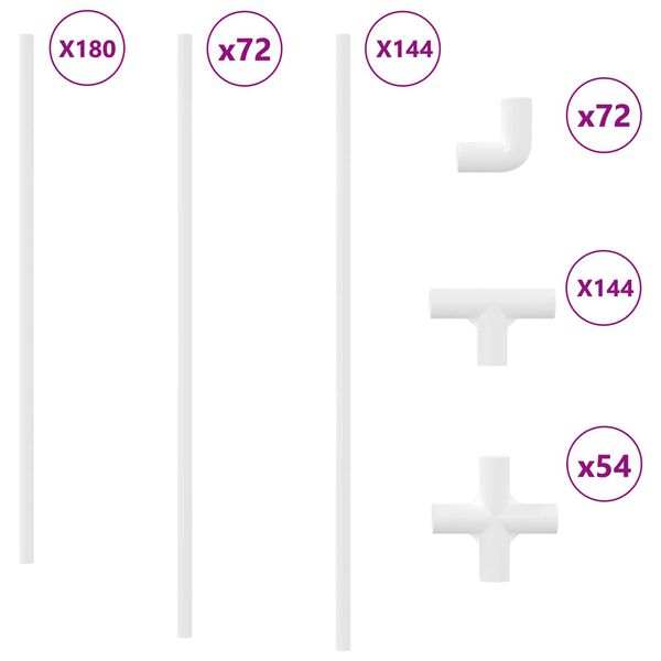 vidaXL PVC Caurule 29 pcs Balts PP un PE