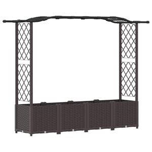 vidaXL Pacelta gulta ar treliem un jumtu Brūna 204 x 40 x 138 cm PP