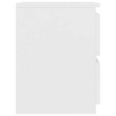 vidaXL naktsskapīši, 2 gb., 30x30x40 cm, balti, skaidu plāksne