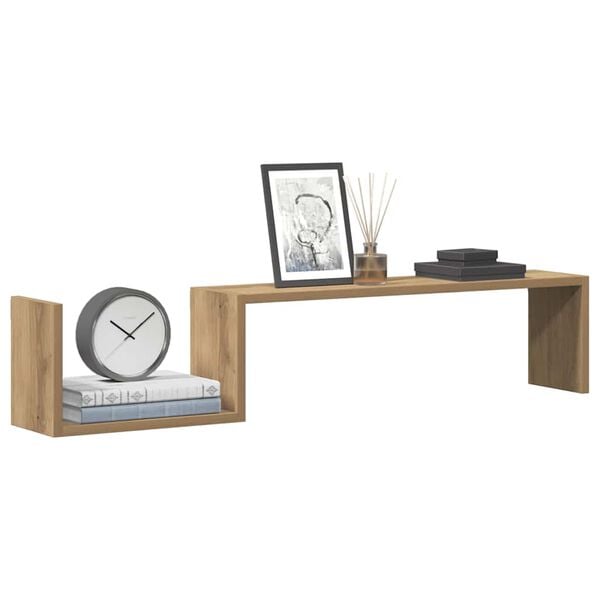 vidaXL sienas plaukti 2 gab amatnieka 100x15x20 cm inženierijas koks