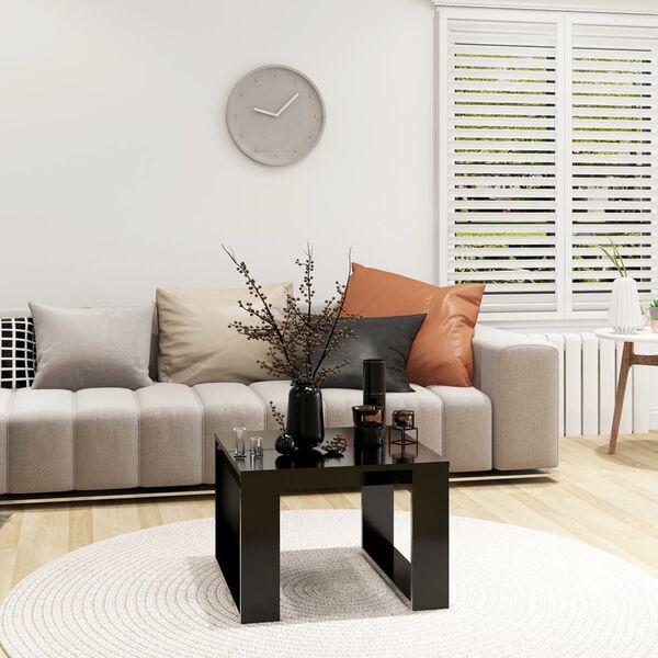 vidaXL galdiņš, melns, 50x50x35 cm, inženierijas koks