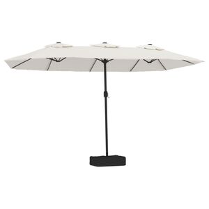 vidaXL saulessargs ar 2 jumtiņiem, 449x265 cm, smil&scaron;u balts