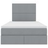 vidaXL Gulta ar uzglabā&scaron;anas vietu un LED Gai&scaron;i pelēks 120 x 190 cm