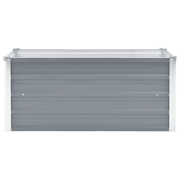 vidaXL augstā puķu kaste, cinkots tērauds, 100x40x45 cm, pelēka