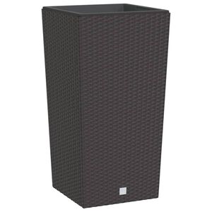 vidaXL puķu kaste ar izņemamu ieliktni, brūna, 21/49L, PP rotangpalma