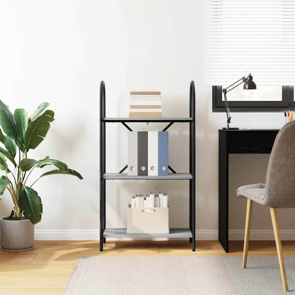 vidaXL Grāmatu plaukts Pelēks Sonoma 60 x 30 x 109 cm