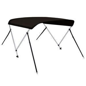 vidaXL divloku motorlaivas jumts, melna, 180x130x110 cm