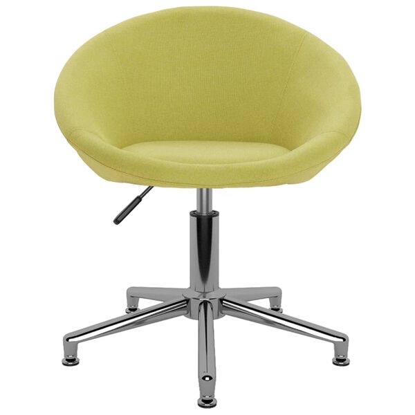 vidaXL grozāms virtuves krēsls, zaļš audums