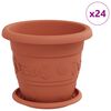 vidaXL Augu podi 24 pcs Ķieģeļu sarkans &Oslash; 26 x 21.5 cm Plastmasa