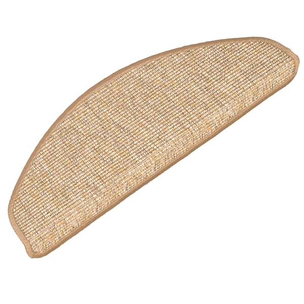 vidaXL kāpņu paklājiņi, 15 gab., 65x21x4 cm, gai&scaron;i brūni, pusapaļi, lieli