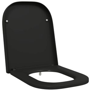 vidaXL Tualetes sēdeklis Melns 47,5 x 35 x 3,6 cm Duroplast