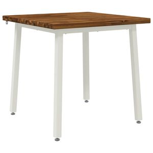 vidaXL 60 x 55 x 75 cm Cietā akācijas koks Dabisks un balts Taisnstūra