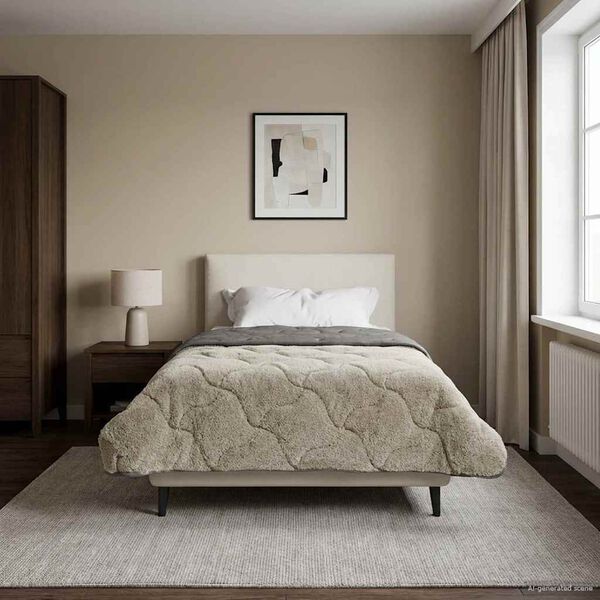 vidaXL Pilnas gada sega Tiltiņ&scaron; Gai&scaron;i pelēka 135 x 200 cm