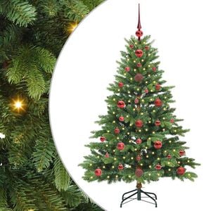 vidaXL Mākslīgā Ziemassvētku eglīte su 150 LED Zaļa 120 cm PE un PVC