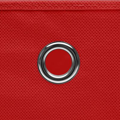 vidaXL uzglabāšanas kastes, 4 gab., 32x32x32 cm, sarkans audums