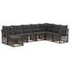 vidaXL Dārza dīvānu komplekts 8 gab. Pelēka poliratāns