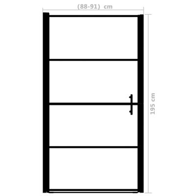 vidaXL dušas durvis, matēts rūdītais stikls, 91x195 cm, melnas