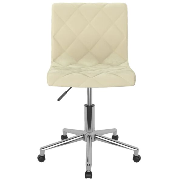 vidaXL grozāmi virtuves krēsli, 2 gab., krēmkrāsas samts