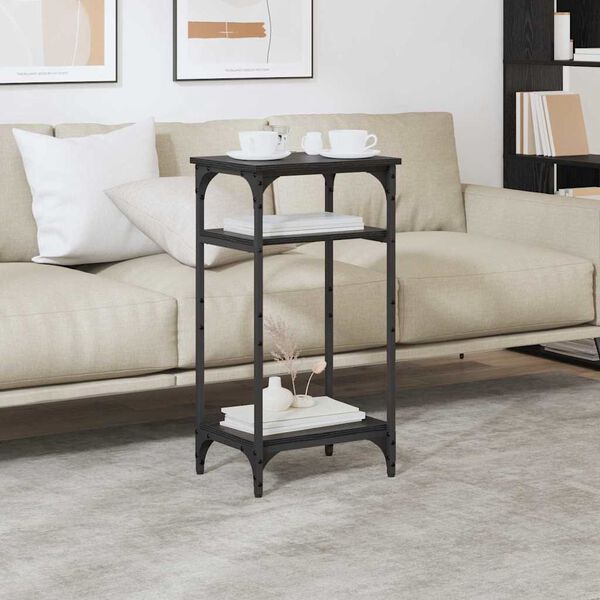 vidaXL Sānu galds Melns ozolkoks 40 x 30 x 75 cm Inženierijas koks