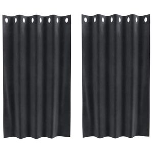 vidaXL Aptum&scaron;ojo&scaron;ie aizkari 2 gab. Tum&scaron;i pelēka 140 x 140 cm Samts