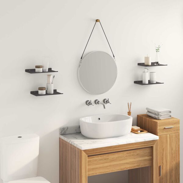 vidaXL Peldējo&scaron;ais plaukts 4 pcs Melns 30 x 18 x 2,5 cm Tērauds