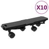 vidaXL pārvieto&scaron;anas ratiņi ar 4 riteņiem, 10 gab., melni, PP, 170 kg