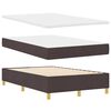 vidaXL LED gultas pamatne ar matraci Tum&scaron;i brūna 120 x 190 cm audums