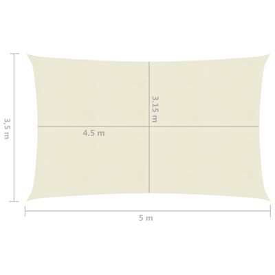 vidaXL saulessargs, 160 g/m², krēmkrāsas, 3,5x5 m, HDPE