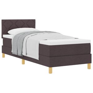 vidaXL Kastītes atsperu gulta Tum&scaron;i brūna 80 x 200 cm audums