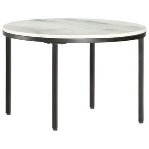 vidaXL kafijas galdiņ&scaron;, balts un melns, &Oslash;65 cm, marmors