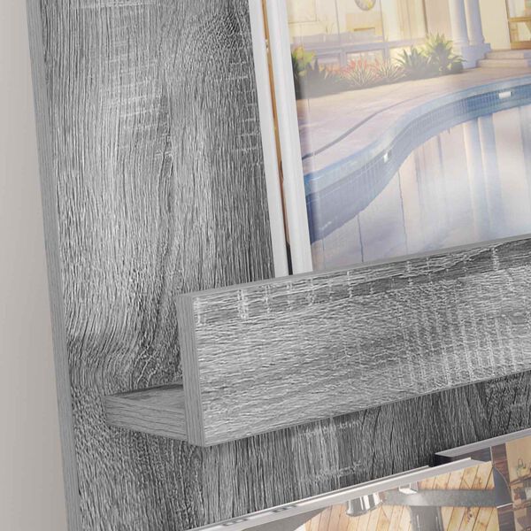 vidaXL Žurnālu statīvs ar plauktu Pelēks Sonoma 43 x 11 x 102 cm