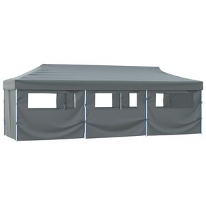 vidaXL saliekama nojume ar 8 sānu sienām, 870x291x315 cm, antracītpelēka