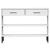 vidaXL konsoles skapis ar metāla kājām OSLO, balts, priedes masīvkoks