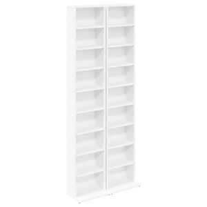 vidaXL CD skapis 2 gab. Balts 33 x 23,5 x 175 cm Inženierijas koks
