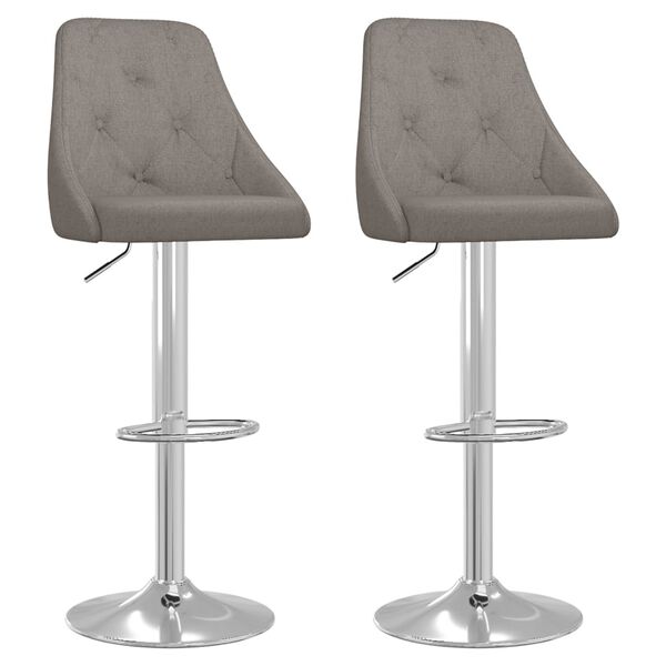 vidaXL bāra krēsli, 2 gab., tumši pelēks audums