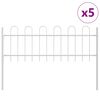 vidaXL Dārza žogs 5 pcs Balts 8,5 x 0,6 m Pulverkrāsots tērauds