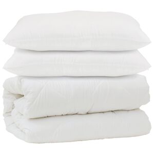 vidaXL Sega ar spilvenu 3 pcs Balts Mikro&scaron;ķiedra