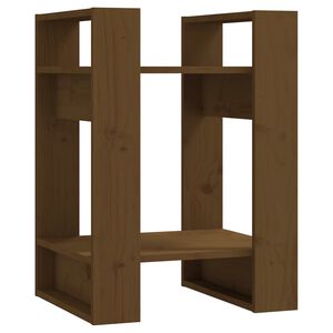 vidaXL grāmatu plaukts, medus brūns, 41x35x57 cm, priedes koks
