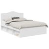 vidaXL Gultas rāmis Balts 150 x 200 cm Ciets priedes koks