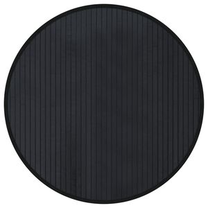 vidaXL paklājs, apaļ&scaron;, melns, 60 cm, bambuss