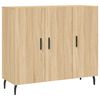vidaXL kumode, ozolkoka krāsa, 90x34x80 cm, inženierijas koks
