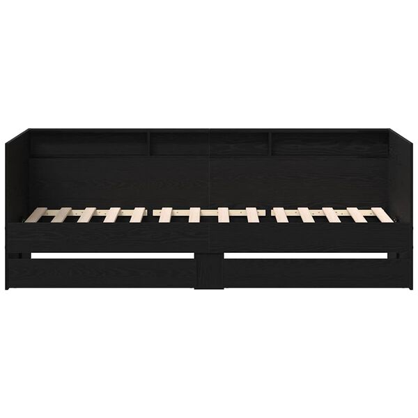 vidaXL Diena gulta Melns ozolkoks 90 x 190 cm Inženierijas koks