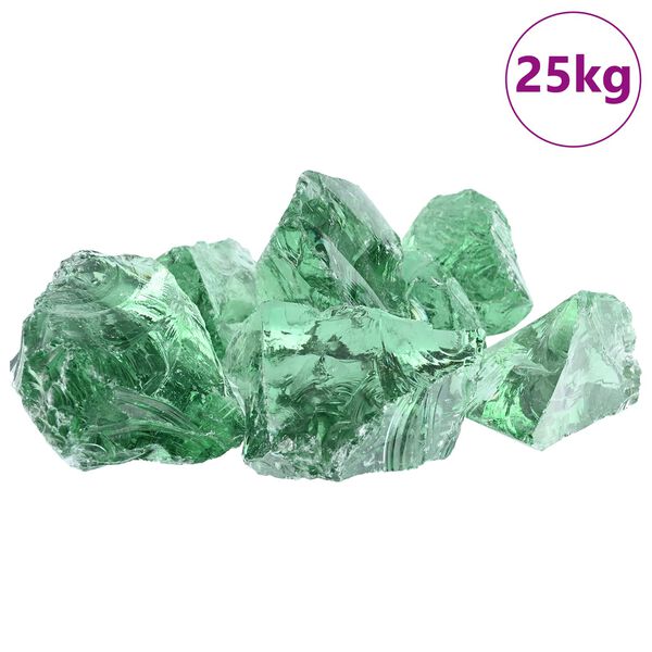 vidaXL Dārza Akmeņi Gai&scaron;i zaļa 12 cm Stikls