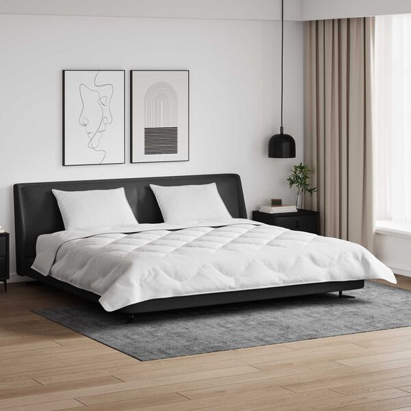 vidaXL Ziemas gultas sega ar spilvenu 3 pcs Balts Mikro&scaron;ķiedra